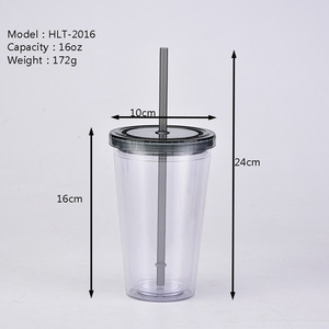 Tasse à boisson droite personnalisable de 16oz couvercle de gobelet à paille double couche approvisionnement direct transfrontalier imprimé votre logo de couleur de choix - Product Image 4