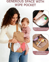 Mini sac à langer avec matelas à langer, petit sac à langer bandoulière avec pochette pour lingettes, sac à langer pour bébé avec distributeur de lingettes
