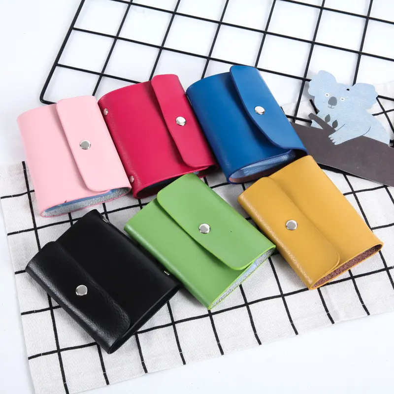 Card Case Women Money Clip Mens Wallet Unisex Solid Color Card Package Multifunctional Leather