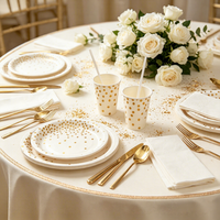Assiettes jetables de haute qualité, élégantes et luxueuses, avec design estampé à chaud, collection Pumpkin Party, pour les fêtes