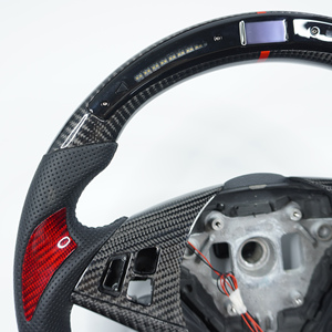 Volante de Fibra de Carbono Personalizado con Acabado Brillante, Pantalla LED y Cuero Perforado para <span class=keywords><strong>BMW</strong></span> <span class=keywords><strong>Serie</strong></span> <span class=keywords><strong>5</strong></span> E60 M5 E63 E64 - Product Image 2