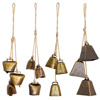 Set di 3 Campanelli Metallici Personalizzati OEM per Bestiame con Cordino e Sonagli per Collari di Mucche, Cavalli, Pecore e Cani, Ideali per l'Allevamento e la Pascolo