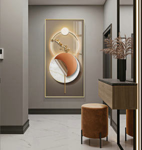 نوعية جيدة و سعر مجردة لوحات جدار الفن hd طباعة الأخرى الخزف المصنوع من الكريستال الزجاج اللوحة مع الذهبي الألومنيوم الإطار - Product Image 2