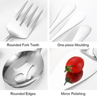 Ensemble de 6 couverts de luxe en acier inoxydable doré, couteau de buffet, spatule à gâteau, ustensiles écologiques, en stock pour la maison et l'hôtel