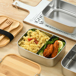 Özel Logo mutfak gıda konteyner çevre dostu sızdırmaz bambu kapak ile yemek kabı paslanmaz çelik öğle yemeği kutusu yemek kabı - Product Image 5
