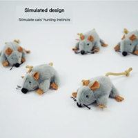 Jouet pour chat en peluche à longue queue, jouet à grignoter gris qui couine