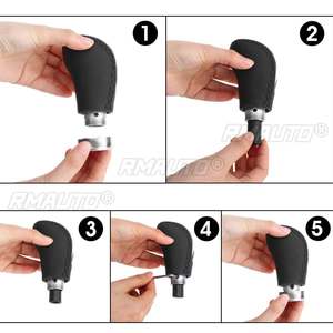 Poignée de levier de vitesse universelle en cuir PU 5/6 vitesses pour voiture manuelle - Product Image 5