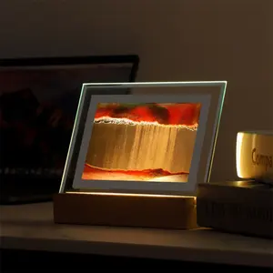 ديكورات للمنزل صور رمال متحركة زجاج مستدير منظر طبيعي من رمال متحركة زجاج على طاولة