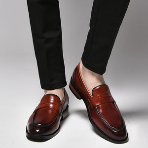 Erkek iş rahat elbise ayakkabı ilk katman hakiki inek derisi ahşap kök boyutu 36-45 yükseklik artırılması özelliği - Product Image 2