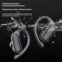 Headphone Konduksi Tulang IPX7 Tahan Air Headset Olahraga Open-Ear Layar Digital Transduser Ganda Daya Tahan 5-10 Jam untuk Luar Ruangan