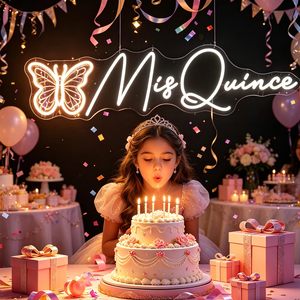 Letrero <span class=keywords><strong>de</strong></span> Neón 'Mis Quince', Decoración <span class=keywords><strong>de</strong></span> Pared, Letrero LED <span class=keywords><strong>de</strong></span> Neón Personalizado 'Mis Quince', Regalos <span class=keywords><strong>de</strong></span> Cumpleaños, Letreros <span class=keywords><strong>de</strong></span> Neón Personalizados - Product Image 1