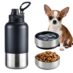 Bouteille d'eau portable 3-en-1 pour animaux de compagnie avec logo personnalisé, nouveau design, 1L (32oz), pour voyage en extérieur, avec récipient alimentaire - Product Image 6
