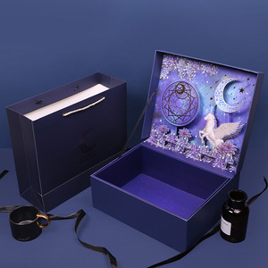 Caja de Embalaje Personalizada para Productos, Ropa, Regalos de Cumpleaños, Recuerdos de Boda, Caja de Cartón con Cintas y Diseño <span class=keywords><strong>3D</strong></span> de Dibujos Animados para Cosméticos - Product Image 1