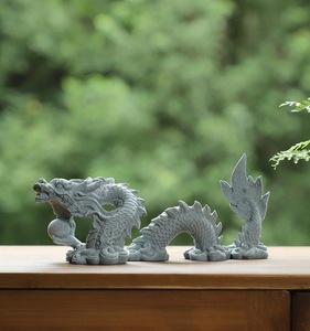 Style chinois Bon augure Dragon Loong Zodiaque Micro Paysage Rocaille Eau Fish Tank Vieux Objets Petits Ornements Artisanat À La Main - Product Image 3