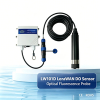 Sonda de Fluorescencia Óptica para Medir Oxígeno Disuelto (OD) con Tecnología LoRaWAN, Sensor Inalámbrico con Función de Alarma para Acuicultura y Piscifactorías