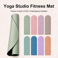 Tapis de yoga en caoutchouc naturel PU antidérapant, écologique et de haute qualité, logo personnalisé pour studio de yoga, pilates, entraînement à domicile