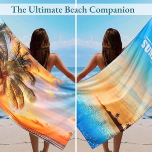 बादल भूमि आधुनिक त्वरित शुष्क रेत मुक्त माइक्रोफाइबर समुद्र तट तौलिया के लिए जेब हल्के पोर्टेबल के साथ जेब हल्के पोर्टेबल के साथ - Product Image 4
