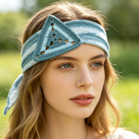 Patch brodé carré en crochet de coton fait main, motif Granny, multicolore, ajouré, à coudre pour chapeau et vêtement, vente en gros