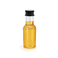 Mini bouteilles transparentes en plastique PET de 25ml 30ml 50ml pour bouteille d'alcool whisky vin liqueur avec bouchon en aluminium