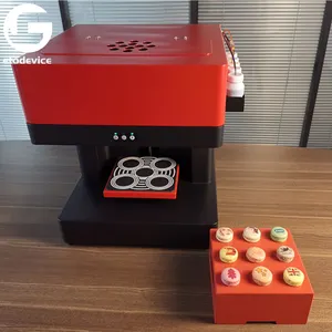 Glory 4 Kopjes Koffie Drukmachine 3D Macarons Print Maker Met Cupshow Software Voor Verkoop
