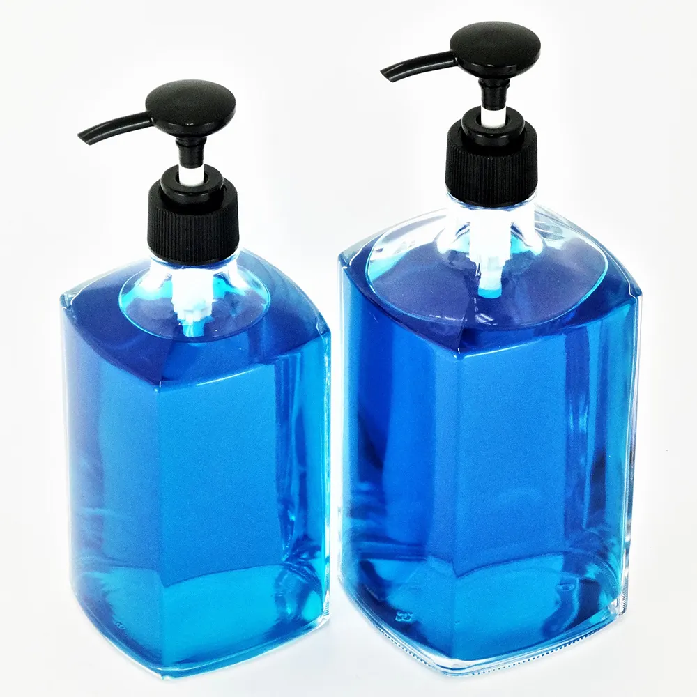 Japan OSG-500 KAKU P Square glass foundation bottle with pump