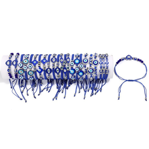 Blue Oil Drop Eye <b>Bracelet</b> 24Pcs <b>Set</b> Fashion Protection Charm Jewelry - Product Image 2