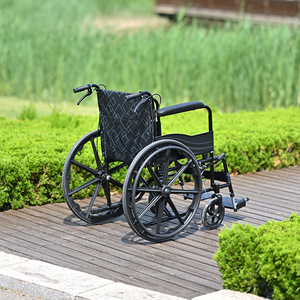 Fauteuil roulant manuel pliable, roues de 24 pouces, frein en U, léger, portable, pour personnes âgées, utilisation en voyage - Product Image 3