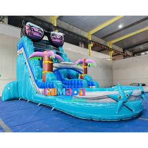 Tobogán inflable que rebota, fiesta comercial, alquiler de gorila, tobogán acuático de delfín, tobogán acuático inflable con piscina a la venta - Product Image 5