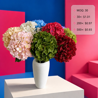 Hydrangea artificiel en soie à tige unique pour arrangements de mariage DIY et accessoires de photographie, ornement floral réaliste