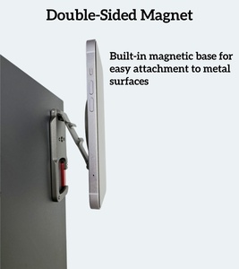 Soporte de teléfono magnético de doble cara de metal compatible con Magsafe <span class=keywords><strong>iPhone</strong></span> 17/16/15/<span class=keywords><strong>14</strong></span>/13/12 Plus <span class=keywords><strong>Pro</strong></span> Max soporte de teléfono con mosquetón - Product Image 6