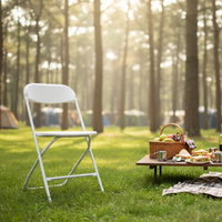 Chaises de salle à manger pliantes en plastique blanc, modernes et contemporaines, portables, écologiques, robustes, pour événements extérieurs, mariages et fêtes