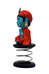 Dhyana Krishna, Figura Decorativa de Plástico en Tono Azul para el Tablero del Auto y el Templo del Hogar, Obra de Arte Espiritual Meditativa - Product Image 2