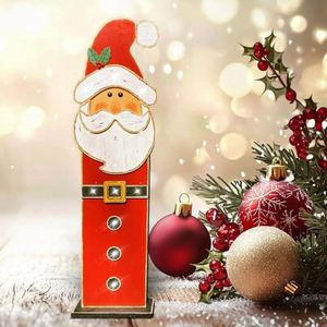 Decoraciones Navideñas de Jardín Personalizables, Muñeco de Santa Claus de Madera con Luces para Exhibición Navideña - Product Image 2