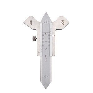 Juego de 6 piezas de calibres de soldadura para inspección de soldaduras, juntas, filetes y coronas, y regla ulnar para medición de ángulos en grados - Product Image 2