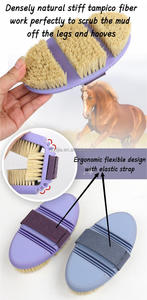 Venta al por mayor de fábrica, cepillo de fibra de Sisal de cerdas naturales, gran oferta, cepillo de fregado de caballos Flexible para cuidado intensivo de caballos - Product Image 3