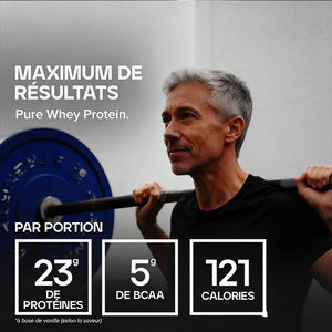 Poudre de protéines de lactosérum en vrac 100% personnalisée OEM/ODM, saveur vanille |   Fraise |   22g de protéines, 5g de BCAA pour la musculation, la croissance musculaire et la récupération - Product Image 2