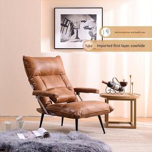 Canapé de luxe Kino pour petit appartement, fauteuil en cuir souple avec soutien lombaire, confortable et douillet pour se détendre, canapé de salon en cuir - Product Image 1