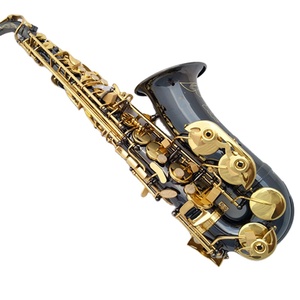 E-Flat Saxofón Alto Tratamiento de oro de níquel negro en instrumento de viento de superficie con tono de material de cabeza de latón EB - Product Image 2