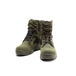 Botas TSB10 Deportivas Verdes de Gamuza y Cuero Vacuno, Botas Delta Hechas a Medida, Zapatos de Camuflaje Verde - Product Image 5