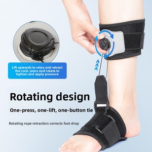 Attelle de pied tombant améliorée, support de cheville élastique réglable à <span class=keywords><strong>compression</strong></span> avec bouton rotatif pour l'aide au levage, idéale pour la rééducation post-AVC - Product Image 4