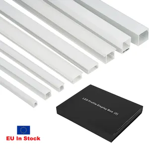EU 창고 맞춤형 표면 장착 사각 LED 스트립 빛 알루미늄 압출 프로파일 LED 알루미늄 프로파일 채널