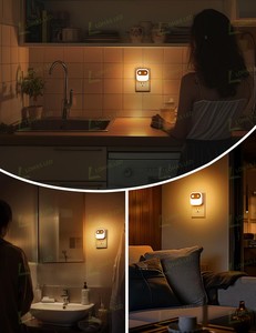 Lampe de nuit carrée à capteur de mouvement LED à 3 niveaux de luminosité réglable LOHAS, lampe de chevet avec capteur de mouvement pour les espaces sombres - Product Image 5