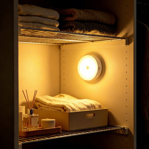 Lampe de nuit rechargeable 1W, fixation magnétique, sans fil, amovible, LED, pour armoire, placard et éclairage de cabinet - Product Image 1