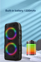 Speaker Komputer Laris Manis dengan Mic 5.0 Terintegrasi, Lampu LED Warna-warni, Portabel Nirkabel untuk Home Theatre dan Pesta, 1200mAh
