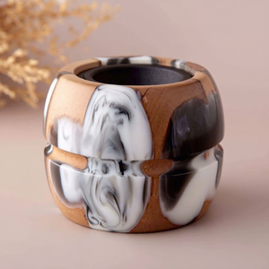 Brûleur à Bakhoor en Résine et Bois Authentique, Fait Main, Support Mabkhara Arabe pour Bakhoor, Encens et Parfum d'Ambiance - Product Image 1