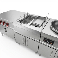 Cuiseur à nouilles automatique à levage électromagnétique double cuve à six têtes en acier inoxydable, à économie d'énergie, pour cuisine de restaurant
