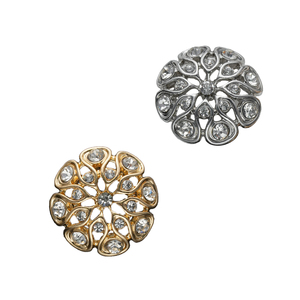 Quyến rũ Rhinestone nạm Kẽm hợp kim hoa chân nút, tinh tế kim loại chỉnh trang cho thời trang may mặc & phụ kiện - Product Image 4