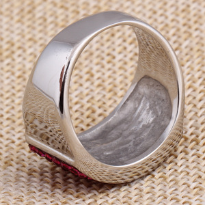 Women's Gradient Pink <b>Crystal</b> <b>Ring</b> 13mm Pave Setting Steel Color Fashion Jewelry Gift - Product Image 4