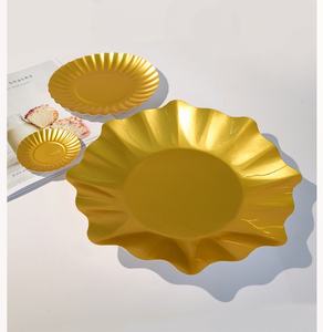 Assiettes en papier rectangle rondes personnalisées en argent <span class=keywords><strong>doré</strong></span> <span class=keywords><strong>Plat</strong></span> en <span class=keywords><strong>carton</strong></span> laminé PET Fabricant de plats alimentaires - Product Image 3