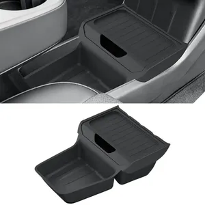 Boîte de <span class=keywords><strong>rangement</strong></span> centrale arrière en TPE <span class=keywords><strong>pour</strong></span> console de <span class=keywords><strong>voiture</strong></span>, compatible Tesla Model Y, accessoires standard 2025 2026 - Product Image 1